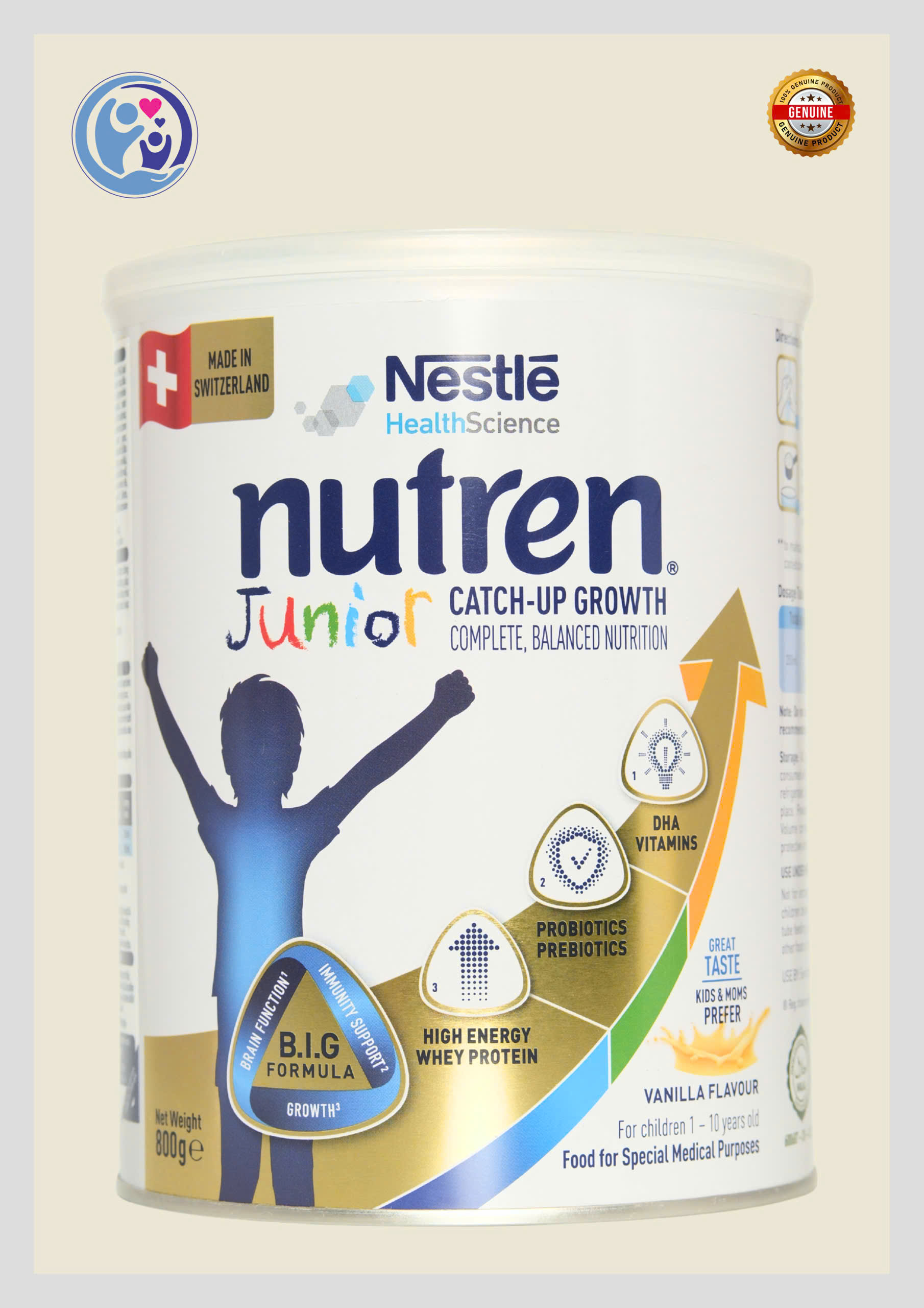 NUTREN JUNIOR 800G – DINH DƯỠNG CAO NĂNG LƯỢNG CHO TRẺ TỪ 1 TUỔI